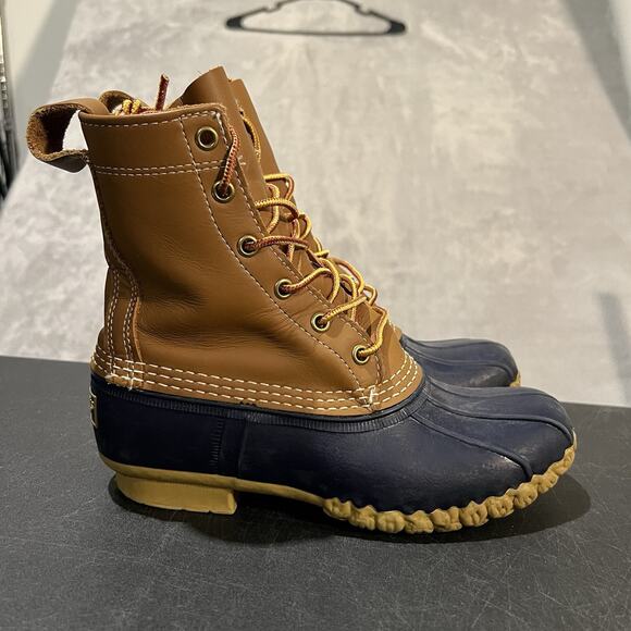L.L. Bean Shoes - LL Bean Boots Womens 6 Brown Blue Duck Unlined Lace Up Boots